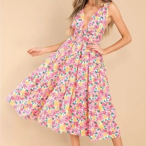 New with tags pink floral dress- XS
